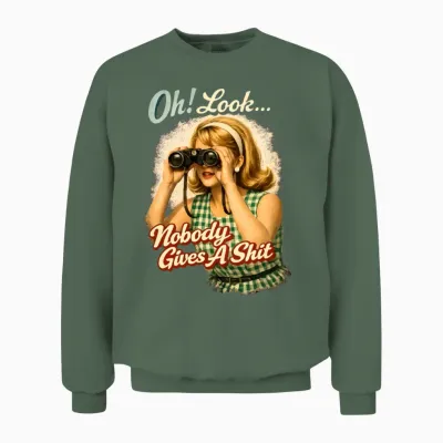 Retro Pinup Lookout Unisex Sweatshirt - Military Green