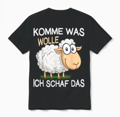 Schäfer Komme Was Wolle Ich Schaf Das Lustiges Schaf Unisex T-Shirt - Black
