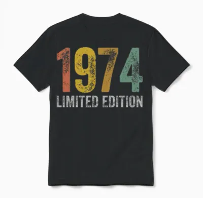 Birthday 1974 Limited Edition Unisex T-Shirt - Black