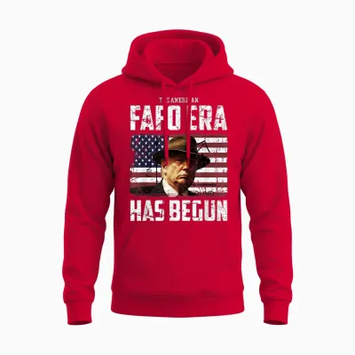 Donald Trump the American Fafo Era Around and Find Out Pres Unisex Hoodie - Red