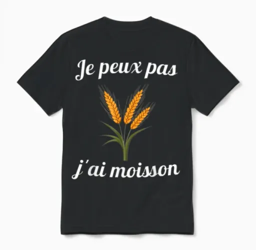 Je Peux Pas J'ai Harvest Gift Farmer Man T-Shirt, Black, S Unisex T-Shirt - Black
