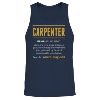 Carpenter Wizard Magician — Construction Gift Unisex Tank Top - Navy – 2