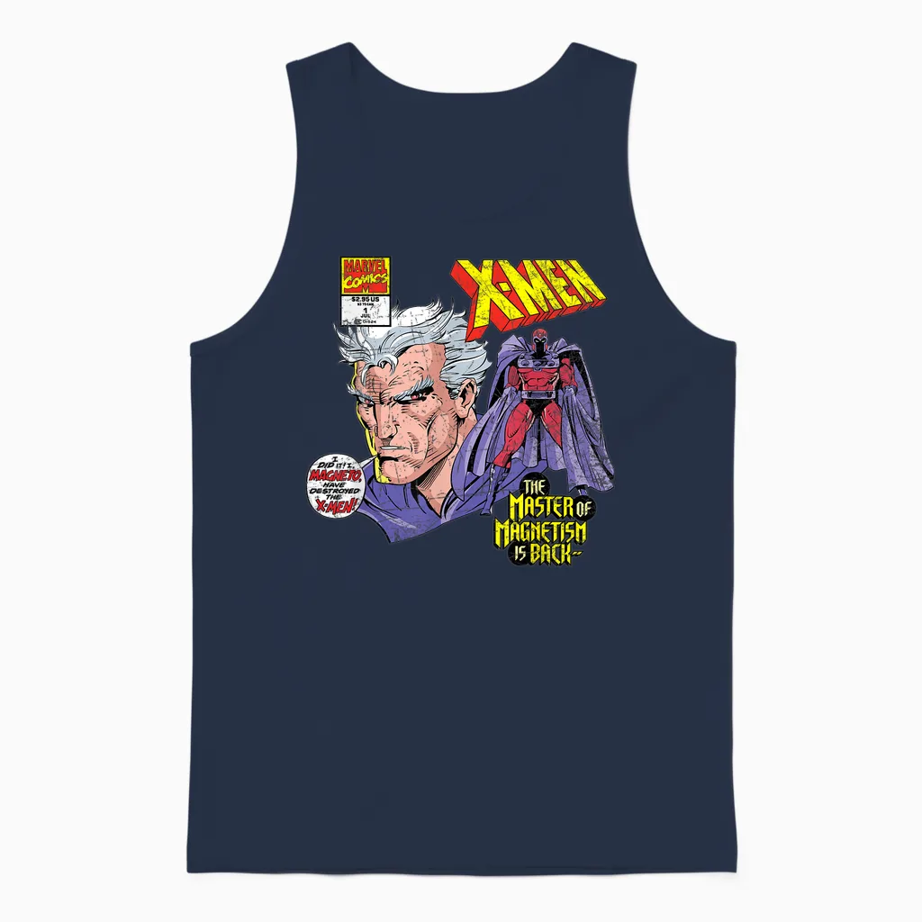Marvel X-Men Magneto Master of Magnetism Unisex Tank Top in Navy