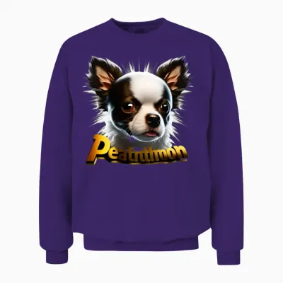 Funny Face Dog Unisex Sweatshirt - Purple