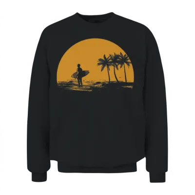Surfing Surfboard Surfer Water Sport Unisex Sweatshirt - Black