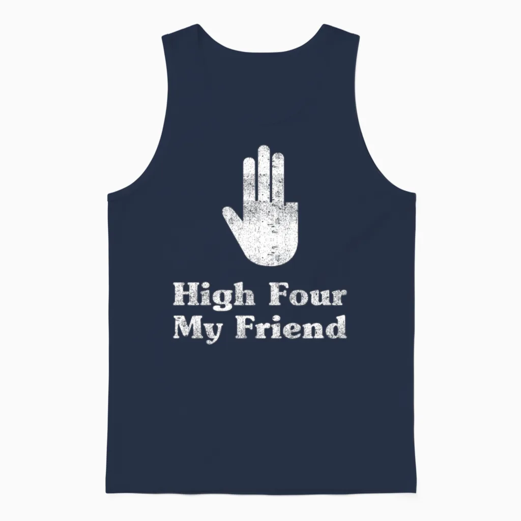High Four My Friend Amputee Hands Limb Amputation Unisex Tank Top in Navy
