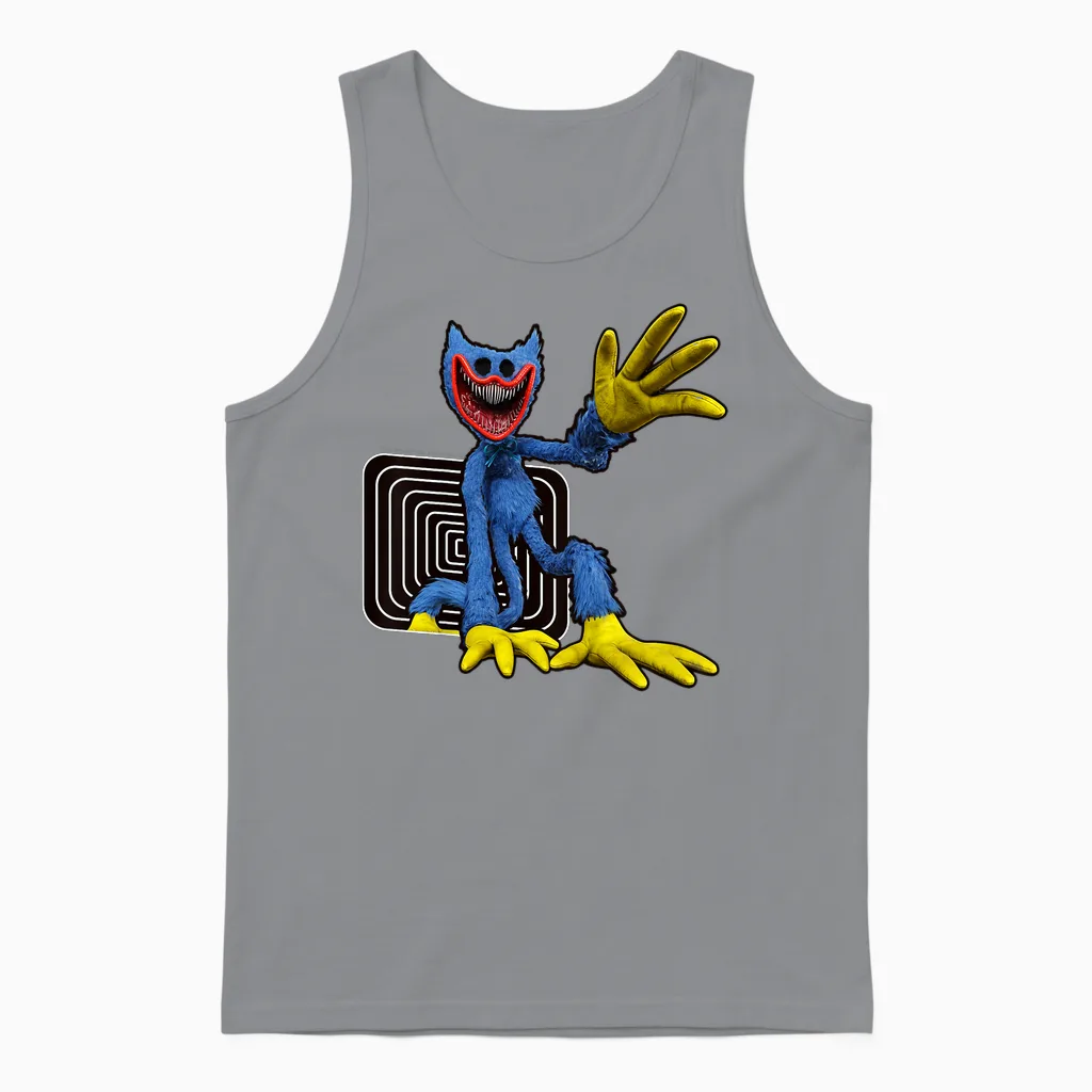 Kinder Poppy Playtime Nightmare Huggy Wuggy Von Deep Sleep Unisex Tank Top in Sport Grey