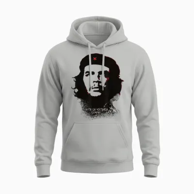 Che Guevara Shirt Red Hasta La Victoria Siempre Revolution Unisex Hoodie - Ash