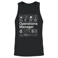 Operations Manager Gift Product Label Funny Defini Unisex Tank Top - Black – 2