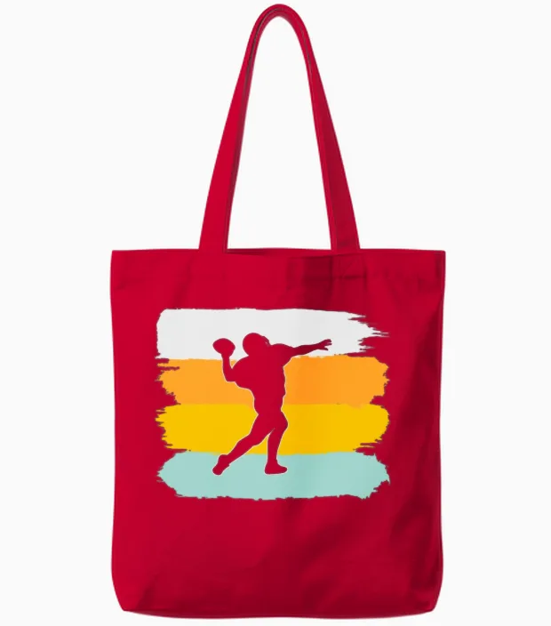 Rugby Retro Tote Bags in Red