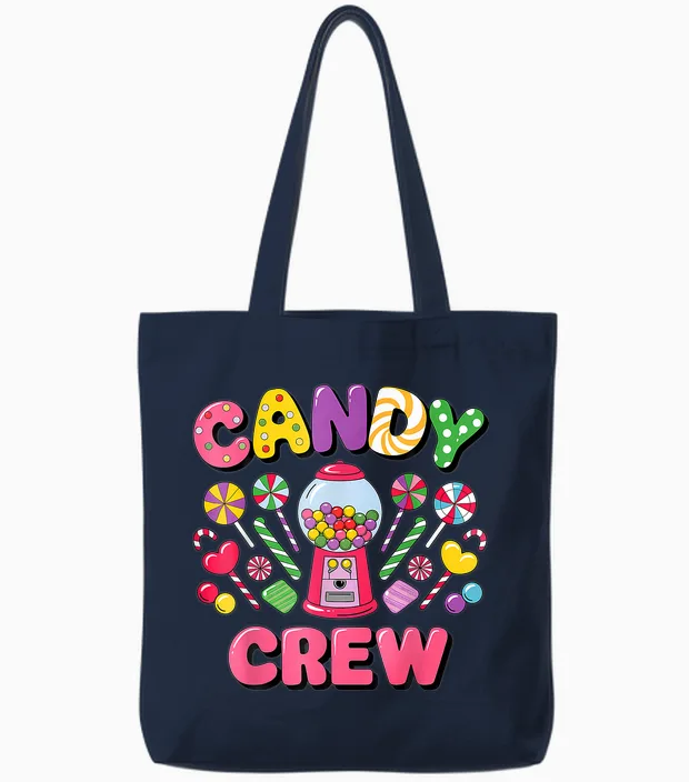 Candy Land Candy Crew Decorations Sweetie Candy Squad Cool Tote Bags in Navy