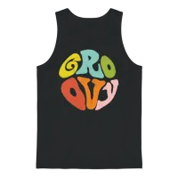 Retro Groovy Aesthetic Unisex Tank Top - Black – 1