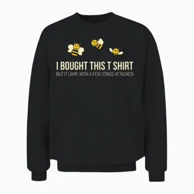 Cute Funny Bees Unisex Sweatshirt - Black
