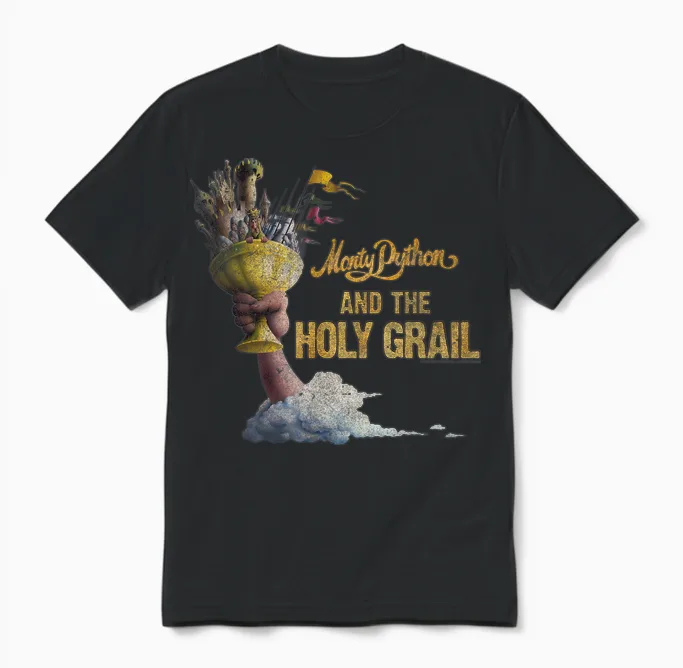 Monty Python Holy Grail Flying Cup Art Unisex T-Shirt in Black