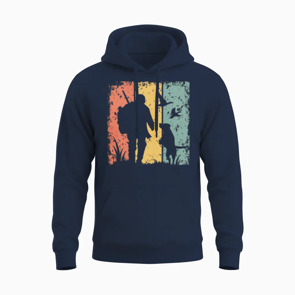 Hunting Retro Unisex Hoodie in Navy