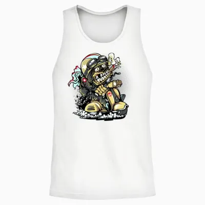 Scooter Funny Unisex Tank Top - White