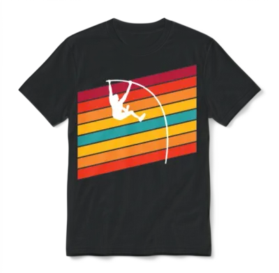 Retro Pole Vault for Pole Vault Athletes Unisex T-Shirt - Black