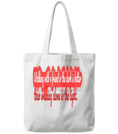 Walking with a Friend Tote Bags - White