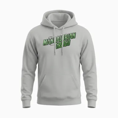 Star Wars the Mandalorian and Grogu Official Movie Logo Unisex Hoodie - Ash