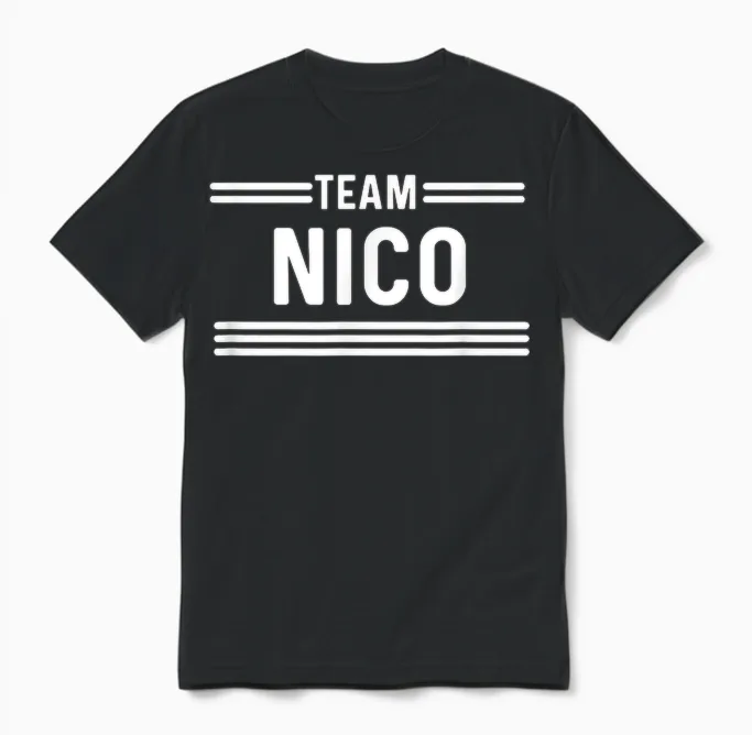 Team Nico - Nom De Famille Unisex T-Shirt in Black