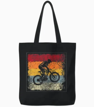 Mountainbike Retro Tote Bags - Black