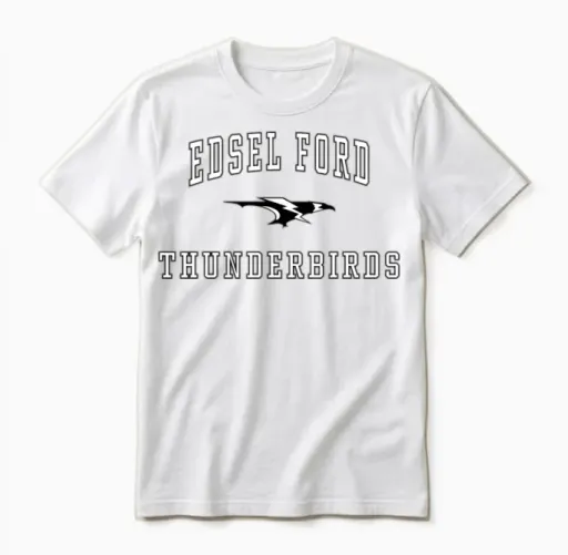 Edsel Ford High School Thunderbirds C1 Unisex T-Shirt in White