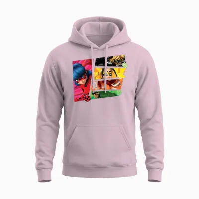 Miraculous Superheroes Unisex Hoodie - Light Pink