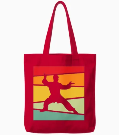 Mma Retro Tote Bags - Red