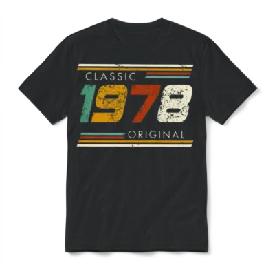Classic 1978 Original Vintage 44th Birthday Unisex T-Shirt - Black