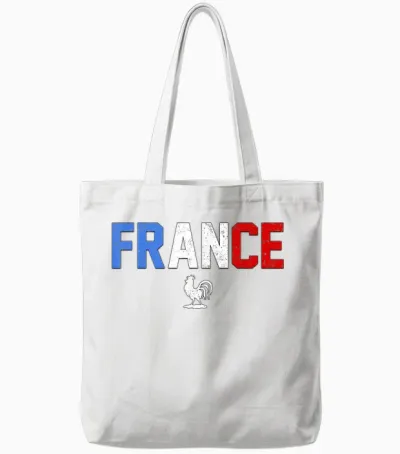 France with French Flag Colors. Men, Women & Kids France Tote Bags - White