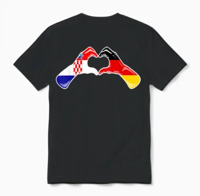 Kroatien Deutschland Flagge - Kroatisch Deutsches Herz Unisex T-Shirt - Black
