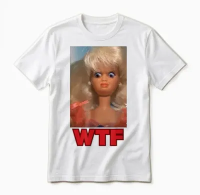 Funny Disgusting Wtf Doll Face Meme Unisex T-Shirt - White