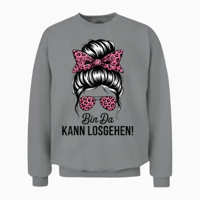 Bin Da Kann Losgehen Girls' Evening Party Unisex Sweatshirt - Sport Grey