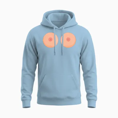 Boobs Tits Melons Funny Unisex Hoodie - Light Blue
