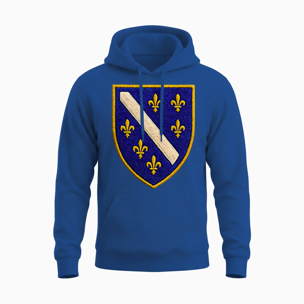 Bosnien-Hercegowina-Erbe | Bosna Lily Shield Unisex Hoodie in Royal