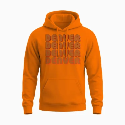 Retro Denver Unisex Hoodie - Safety Orange