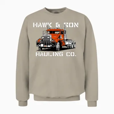 Hawk and Son Hauling Company Big Rig Pride 2 Side Unisex Sweatshirt - Sand