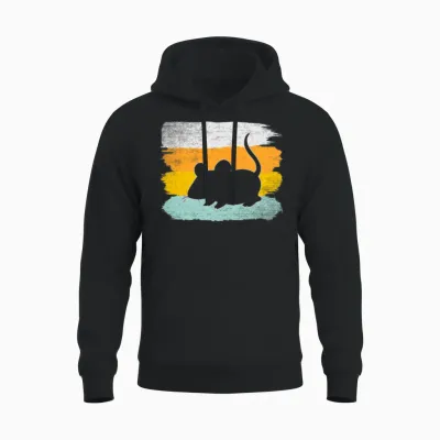 Mouse Retro Unisex Hoodie - Black