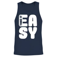 Take It Easy Unisex Tank Top - Navy – 2