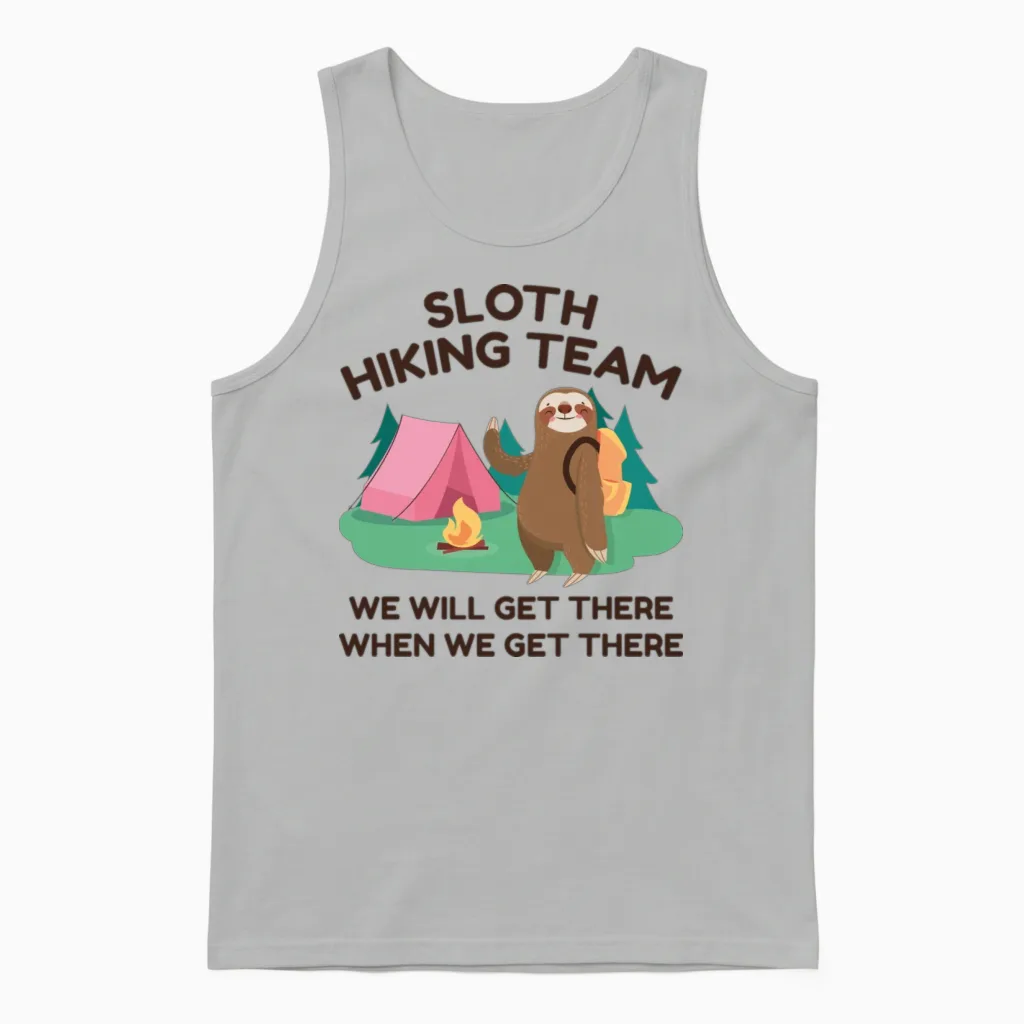 Sloth Hiking Team - & Outdoors Unisex Tank Top in Ash