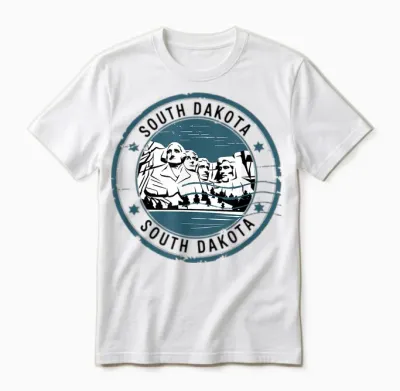 Usa Vintage American Stamps Us State South Dakota Unisex T-Shirt - White