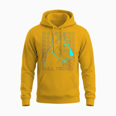 Bull Terrier Dog Retro Unisex Hoodie - Gold