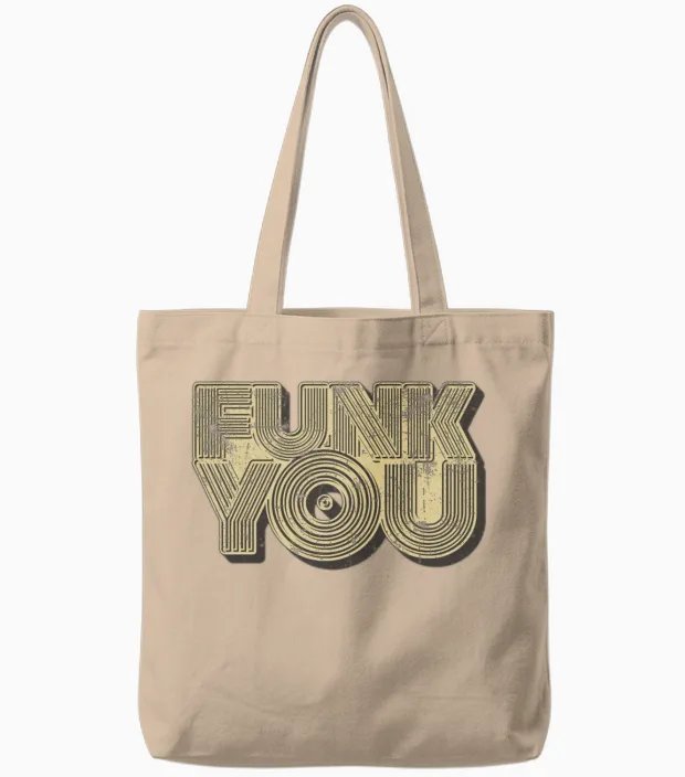 Funk You Retro Tote Bags - Natural