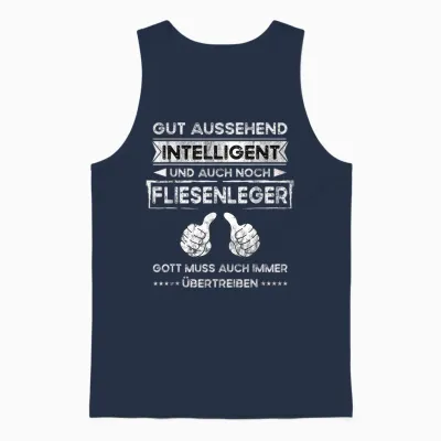 Fliesenleger Gut Aussehend Intelligent Lustiges Arbeit Unisex Tank Top - Navy