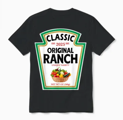 Ranch Sauce Green Salad Dressing Condiment Diy Halloween Unisex T-Shirt - Black