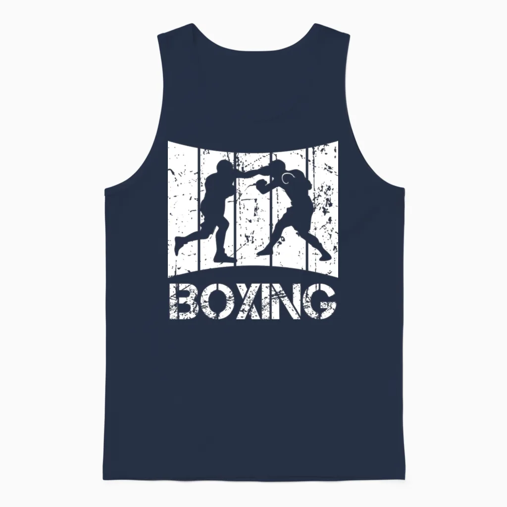 Retro Boxes Unisex Tank Top in Navy
