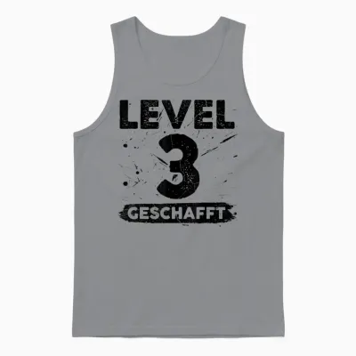 Level 3 Geschafft 3 Hochzeitstag 3 Jahre Unisex Tank Top - Sport Grey