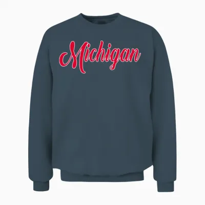 Michigan Retro Throwback Design Unisex Sweatshirt - Dark Heather
