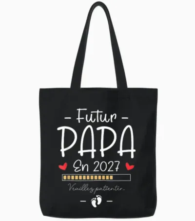 Annonce Grossesse Famille 1er Fois Papa - Futur Papa 2027 Tote Bags - Black
