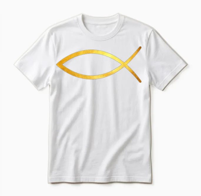 Ichthys / Ichthus / the Jesus Fish Unisex T-Shirt in White